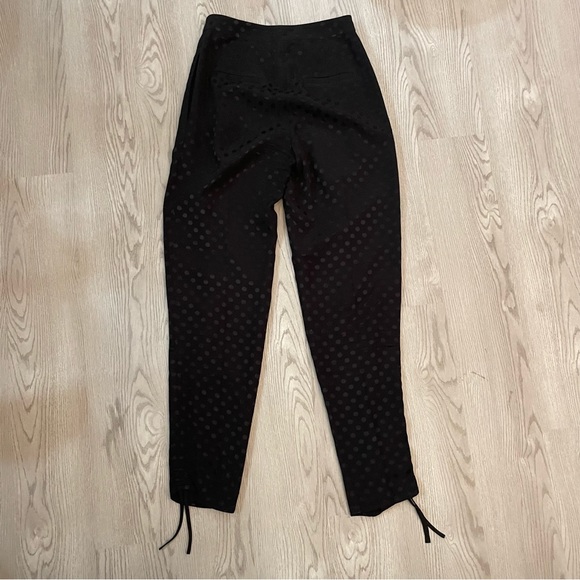 Tibi Black Polka Dot Jacquard Pleated Sculpted Pant High Rise Drawstring Jogger - Picture 8 of 10